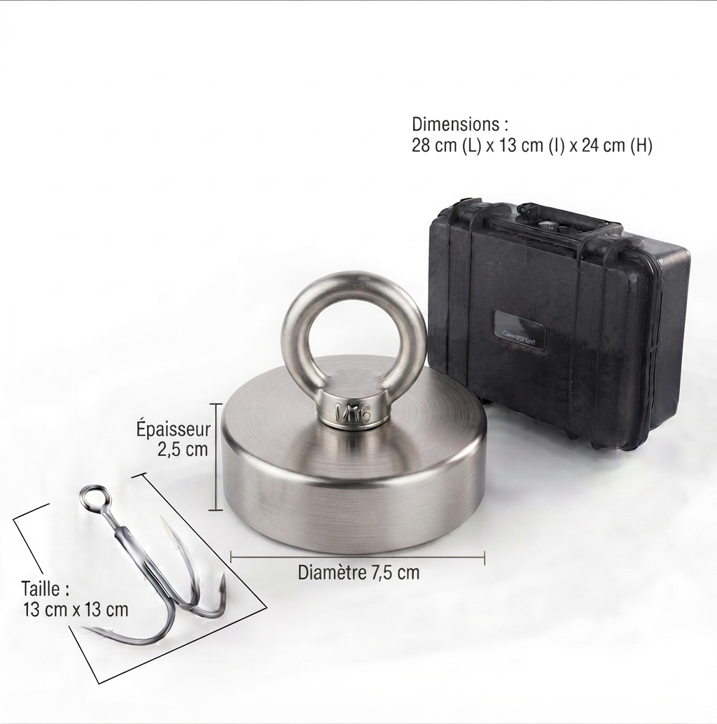 Kit de Pêche à l'Aimant Double Face 272kg