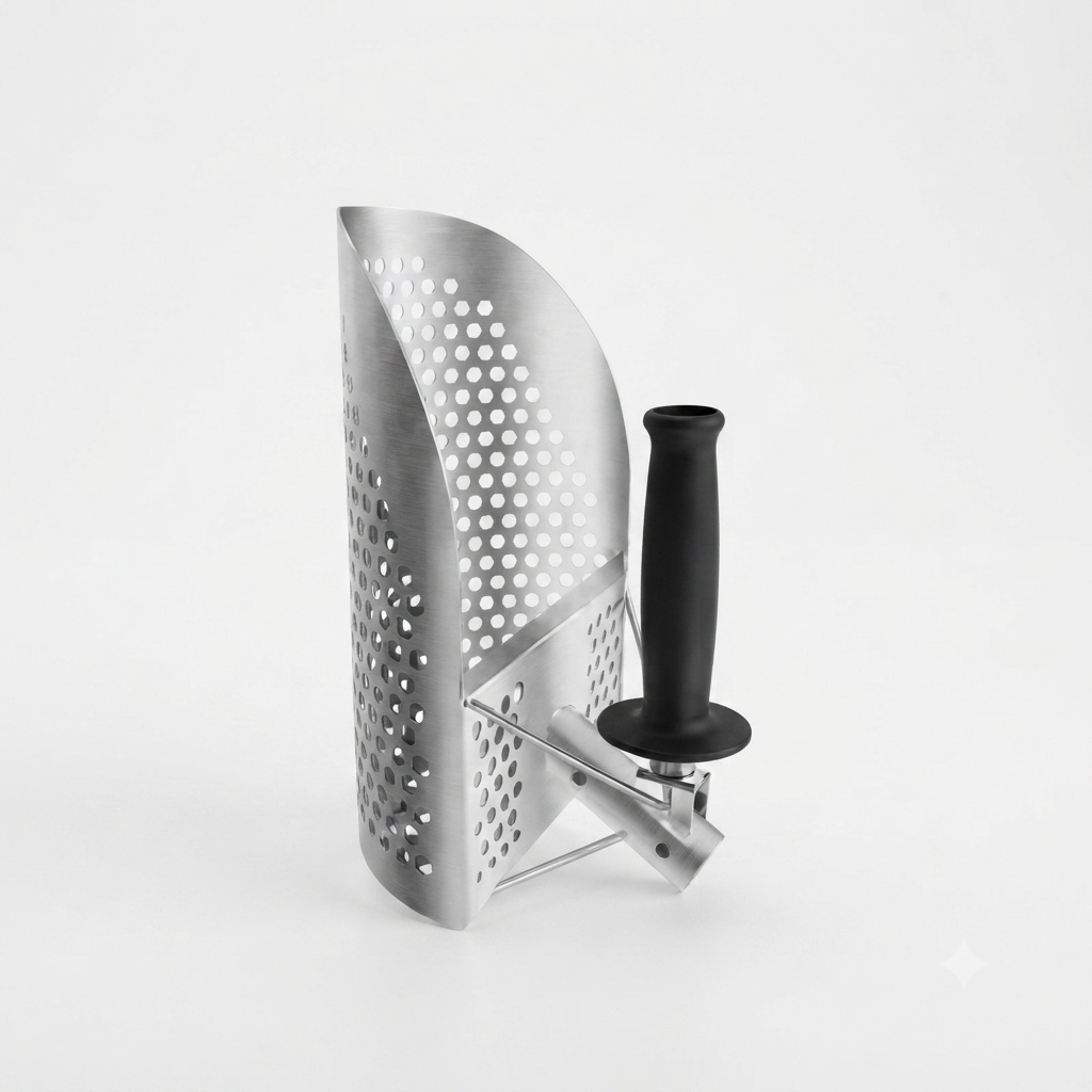 Pelle de détection en acier inoxydable, trous hexagonaux