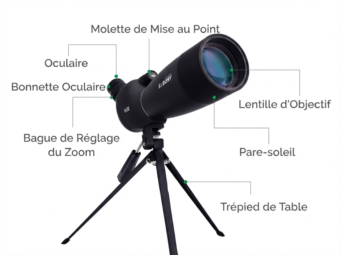 Longue-vue 25-75x70, adaptateur smartphone
